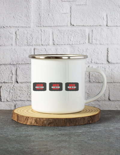White Enamel Mugs | 11 Oz | Enamel Coated Stainless Steel | Dishwasher Safe, Shatterproof | Unisex | Personalized | Bold | Rebellion | Family Roles (son) | Everyday | Assertive - front - mockup 1