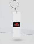 Keychain | Rectangle, Square, Slim Options | Acrylic UV Printed | Fade-Proof, Glossy Finish | Unisex | Personalized | Bold | Rebellion | Family Roles (son) | Everyday | Assertive - front_Slim - Slim - White - mockup 5