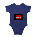 Baby Romper | 0-12 Months Regular Fit | 180 GSM Bio-Washed Cotton Blend | Double Stitched, Pre-Shrunk | Unisex | Personalized | DTF | Bold | Rebellion | Family Roles (son) | Everyday | Assertive - back - Royal Blue - mockup 2