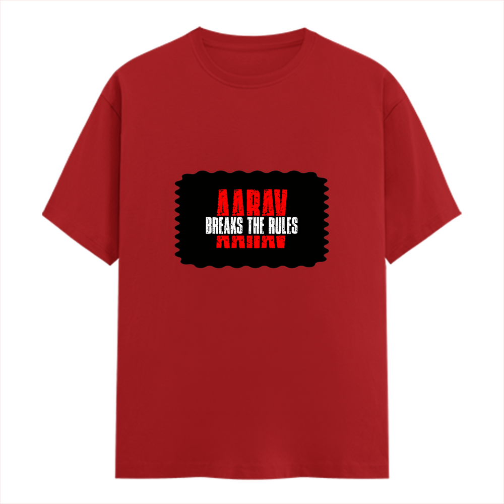 Men's Classic Crew T-Shirt | Regular Fit | 180 GSM Bio-Washed Cotton | DTF Print Ready | Pre-Shrunk, Durable | Personalized | DTF | Bold | Rebellion | Family Roles (son) | Everyday | Assertive - front - Red - mockup 1