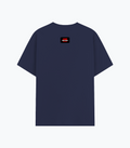 Basic T-Shirt | Unisex Fit XS-2XL | Poly-Cotton Blend Soft Finish | Durable Stitching, Lycra Rib Neck | Adults | Personalized | DTG | Bold | Rebellion | Family Roles (son) | Everyday | Assertive - back - Navy Blue - mockup 2
