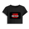 Female Baby Tee | Cropped Fitted | 95% Cotton/5% Spandex DTG | Soft Stretchy Breathable | Gen Z | Personalized | DTG | Bold | Rebellion | Family Roles (son) | Everyday | Assertive - front - Black - mockup 1