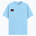 Cotton Stretch T-Shirt | Unisex Fit | 95% Cotton 5% Spandex Blend | DTG Print | Stretchable, Breathable, 240 GSM | Adults | Personalized | DTG | Bold | Rebellion | Family Roles (son) | Everyday | Assertive - right pocket - Baby Blue - mockup 4