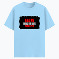 Cotton Stretch T-Shirt | Unisex Fit | 95% Cotton 5% Spandex Blend | Stretchable, Breathable | Adults | Personalized | DTG | Bold | Rebellion | Family Roles (son) | Everyday | Assertive - DTG Print - front - Baby Blue - mockup 1