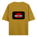 Oversized Classic T-Shirt | Unisex Oversized Fit | 100% Super-Combed Cotton, 240 GSM | Pre-Shrunk, Double-Stitched | Unisex | Personalized | DTG | Bold | Rebellion | Family Roles (son) | Everyday | Assertive - back - Mustard Yellow - mockup 2