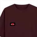 Oversized Classic T-Shirt | Unisex Oversized Fit | 100% Super-Combed Cotton, 240 GSM | Pre-Shrunk, Double-Stitched | Unisex | Personalized | DTG | Bold | Rebellion | Family Roles (son) | Everyday | Assertive - left pocket - Maroon - mockup 3