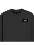 Oversized Sweatshirt | Relaxed Fit Unisex | 400 GSM Cotton Blend | Pre-Shrunk, Drop Shoulder Design | Personalized | DTG | Bold | Rebellion | Family Roles (son) | Everyday | Assertive - left pocket - Black - mockup 3
