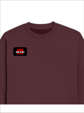 Oversized Sweatshirt | Relaxed Fit Unisex | 400 GSM Cotton Blend | Pre-Shrunk, Drop Shoulder Design | Personalized | DTG | Bold | Rebellion | Family Roles (son) | Everyday | Assertive - right pocket - Maroon - mockup 4