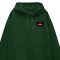 Oversized Hoodie | Relaxed Fit Unisex | 400 GSM Cotton Blend | Pre-Shrunk Drop Shoulder | Adults | Personalized | DTG | Bold | Rebellion | Family Roles (son) | Everyday | Assertive - left pocket - Bottle Green - mockup 3