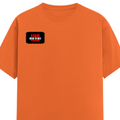 Female Classic Crew T-Shirt | Women's Regular Fit | 180 GSM Bio-Washed Cotton Blend | Double Stitched Seam | Folded Neck | Women | Personalized | DTG | Bold | Rebellion | Family Roles (son) | Everyday | Assertive - right pocket - Orange - mockup 4