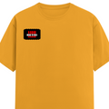 Women's Classic Crew T-Shirt | Regular Fit | 180 GSM Bio-Washed Cotton | DTG Print | Double Stitched | Pre-Shrunk | Personalized | DTG | Bold | Rebellion | Family Roles (son) | Everyday | Assertive - right pocket - Golden Yellow - mockup 4