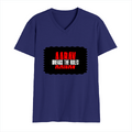Male V Neck T-Shirt | Men's Regular Fit | 180 GSM Bio-Washed Cotton | DTG Print | Double Stitched, Pre-Shrunk | Personalized | DTG | Bold | Rebellion | Family Roles (son) | Everyday | Assertive - front - Royal Blue - mockup 1