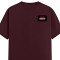 Female Classic Crew T-Shirt | Regular Fit | 180 GSM Bio-Washed Cotton Blend | Double Stitched Seam | Women's | Personalized | DTG | Bold | Rebellion | Family Roles (son) | Everyday | Assertive - left pocket - Maroon - mockup 3
