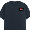 Female Classic Crew T-Shirt | Regular Fit | 180 GSM Bio-Washed Cotton Blend | Double Stitched Seam | Women's | Personalized | DTG | Bold | Rebellion | Family Roles (son) | Everyday | Assertive - left pocket - Navy Blue - mockup 3
