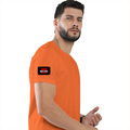 Female Classic Crew T-Shirt | Regular Fit | 180 GSM Bio-Washed Cotton Blend | Double Stitched Seam | Women's | Personalized | DTG | Bold | Rebellion | Family Roles (son) | Everyday | Assertive - right sleeve - Orange - mockup 6