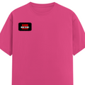 Female Classic Crew T-Shirt | Regular Fit Women's | 180 GSM Bio-Washed Cotton Blend | Double Stitched, Pre-Shrunk | Women | Personalized | DTG | Bold | Rebellion | Family Roles (son) | Everyday | Assertive - right pocket - Pink - mockup 4