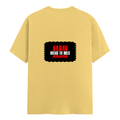 Female Classic Crew T-Shirt | Regular Fit | Women | 180 GSM Bio-Washed Cotton Blend | DTG | Pre-Shrunk | Double Stitched | Personalized | Bold | Rebellion | Family Roles (son) | Everyday | Assertive - back - Yellow - mockup 2
