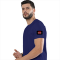 Female Classic Crew T-Shirt | Regular Fit | Women | 180 GSM Bio-Washed Cotton Blend | DTG | Pre-Shrunk | Double Stitched | Personalized | Bold | Rebellion | Family Roles (son) | Everyday | Assertive - left sleeve - Royal Blue - mockup 5