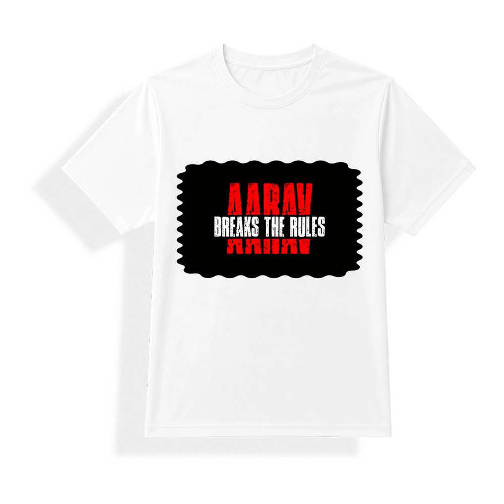 Unisex Dry Fit T-Shirt | Regular Fit Activewear | Micro Polyester Sublimation Ready | Quick-Dry Wrinkle Resistant | Personalized | Sublimation | Bold | Rebellion | Family Roles (son) | Everyday | Assertive - front - mockup 1
