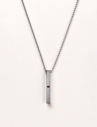 Bar Pendant | Slim, Gender-Neutral | Stainless Steel | Laser Engraved Personalized Necklace | Unisex | Personalized | Bold Typography | Humor | Relationships | Everyday | Humorous