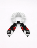 Female Bow Scrunchies | Poly Spandex | All-Over Printed | Lightweight, Durable, Fade-Proof | Women & Girls | Personalized | Bold Typography | Humor | Relationships | Everyday | Humorous - back - White - mockup 2