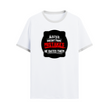 Ringer T-shirt | Unisex Regular Fit | 100% Cotton DTF/DTG | Contrast Rib Neck Bio Washed Pre-Shrunk | Adults | Personalized | DTF | Bold Typography | Humor | Relationships | Everyday | Humorous - front - White Black - mockup 1