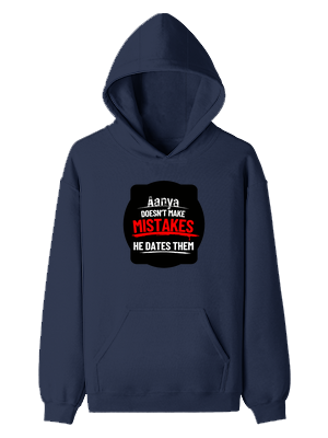Pullover Hoodie | Unisex Regular Fit | Tri-Layer Cotton Blend | DTG Print Ready | Adults | Personalized | DTG | Bold Typography | Humor | Relationships | Everyday | Humorous - front - Navy Blue - mockup 1