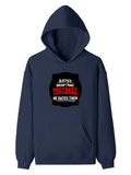 Pullover Hoodie | Unisex Regular Fit | Tri-Layer Cotton Blend | DTG Print Ready | Adults | Personalized | DTG | Bold Typography | Humor | Relationships | Everyday | Humorous - front - Navy Blue - mockup 1