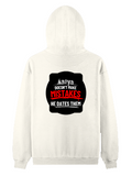 Pullover Hoodie | Unisex Regular Fit | Tri-Layer Cotton Blend | DTG Print Ready | Adults | Personalized | DTG | Bold Typography | Humor | Relationships | Everyday | Humorous - back - Off White - mockup 2