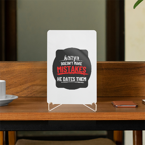 Acrylic Display Stand | 4x6 Inch | Clear Acrylic | UV Printed Tabletop | Customizable | Unisex | Personalized | Bold Typography | Humor | Relationships | Everyday | Humorous - front - White - mockup 1