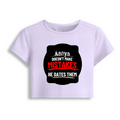 Female Baby Tee | Cropped Fitted | 95% Cotton 5% Spandex | Embroidery Ready | Pre-Shrunk, Stretchable, Breathable | Women's | Personalized | Embroidery | Bold Typography | Humor | Relationships | Everyday | Humorous - front - Lavender - mockup 1