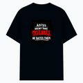 Cotton Stretch T-Shirt | Unisex Fit | 95% Cotton 5% Spandex | Breathable, Stretchable, 240 GSM | Adults | Personalized | Embroidery | Bold Typography | Humor | Relationships | Everyday | Humorous - front - Navy Blue - mockup 1