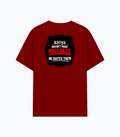 Cotton Stretch T-Shirt | Unisex Fit | 95% Cotton 5% Spandex | Breathable, Stretchable, 240 GSM | Adults | Personalized | Embroidery | Bold Typography | Humor | Relationships | Everyday | Humorous - back - Red - mockup 2