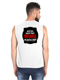 Men's Sleeveless T-Shirt | Regular Fit | 180 GSM Cotton Blend | Embroidery & DTG Printing | Men | Personalized | Embroidery | Bold Typography | Humor | Relationships | Everyday | Humorous - back - White - mockup 2