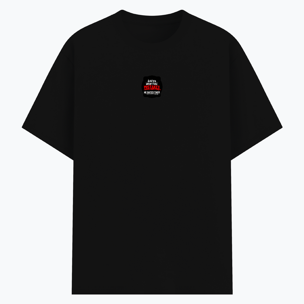 Basic T-Shirt | Unisex Fit, XS-2XL | Poly-Cotton Blend | Soft, Durable Everyday Wear | Unisex | Personalized | Embroidery | Bold Typography | Humor | Relationships | Everyday | Humorous - front - Black - mockup 1