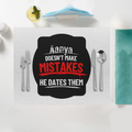 Placemat | Home & Event Dining | 100% Polyester | Durable, Fade-Proof, Soft | Unisex | Personalized | Bold Typography | Humor | Relationships | Everyday | Humorous - front - White - mockup 1