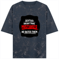 Acid Wash Oversized Tee | Unisex Relaxed Fit | 100% Super-Combed Cotton (240 GSM) DTF | Lycra Ribbed Neck, Pre-Shrunk | Adult | Personalized | DTF | Bold Typography | Humor | Relationships | Everyday | Humorous - front - Navy Blue - mockup 1