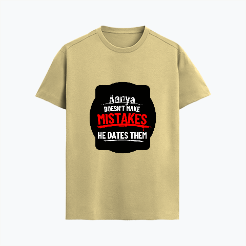Supima T-Shirt | Unisex Regular Fit | 100% Supima Cotton | Embroidery | Pre-Shrunk, Soft Feel | Adults | Personalized | Bold Typography | Humor | Relationships | Everyday | Humorous - front - Beige - mockup 1