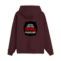 Oversized Hoodie | Relaxed Fit, Drop-Shoulder | 400 GSM Fabric | Warm, Durable | Unisex | Personalized | DTF | Bold Typography | Humor | Relationships | Everyday | Humorous - back - Maroon - mockup 2