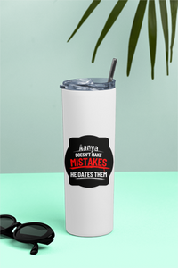 Tumbler Bottle | 20oz Capacity | Stainless Steel Insulated | Splash-Proof Lid & Metal Straw | Unisex | Personalized | Bold Typography | Humor | Relationships | Everyday | Humorous