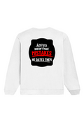 Oversized Sweatshirt | Roomy Relaxed Fit | 400 GSM Cotton Blend | Pre-Shrunk Drop Shoulder | Unisex Adult | Personalized | DTG | Bold Typography | Humor | Relationships | Everyday | Humorous - back - White - mockup 2