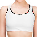Sports Bra | Women's XS-3XL | Poly-Spandex Blend | All-Over Print | Supportive, Removable Pads | Personalized | Bold Typography | Humor | Relationships | Everyday | Humorous - folding - White - mockup 5