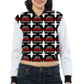 Women's Bomber Jacket | All-Over Print | Premium Poly Brushed Fleece | Ribbed Trim, Zipper Closure | Women | Personalized | Bold Typography | Humor | Relationships | Everyday | Humorous - front - White - mockup 1