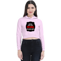 Women's Cropped Hoodie | Regular Fit | 320 GSM Bio-Washed Cotton Blend | Embroidery | Durable Seams | Personalized | Bold Typography | Humor | Relationships | Everyday | Humorous - front - Light Baby Pink - mockup 1