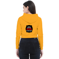 Women's Cropped Hoodie | Regular Fit | 320 GSM Bio-Washed Cotton Blend | Embroidery | Durable Seams | Personalized | Bold Typography | Humor | Relationships | Everyday | Humorous - back - Mustard Yellow - mockup 2
