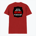 Male V Neck T-Shirt | Regular Fit | 180 GSM Bio-Washed Cotton | DTF Print | Double Stitched, Pre-Shrunk | Men | Personalized | DTF | Bold Typography | Humor | Relationships | Everyday | Humorous - back - Red - mockup 2