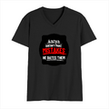 Men's V-Neck T-Shirt | Regular Fit | Bio-Washed Cotton | Ribbed Neck, Double Stitched | Male | Personalized | Embroidery | Bold Typography | Humor | Relationships | Everyday | Humorous - front - Black - mockup 1