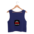 Women's Crop Tank Top | Regular Fit | 180 GSM Bio-Washed Cotton | Double Stitched, Pre-Shrunk | Everyday Wear | Personalized | DTG | Bold Typography | Humor | Relationships | Everyday | Humorous - front - Royal Blue - mockup 1