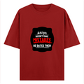 Oversized Classic T-Shirt | Unisex Oversized Fit | 100% Super-Combed Cotton | Embroidery, Pre-Shrunk, Ribbed Neck | Adult | Personalized | Embroidery | Bold Typography | Humor | Relationships | Everyday | Humorous - front - Red - mockup 1