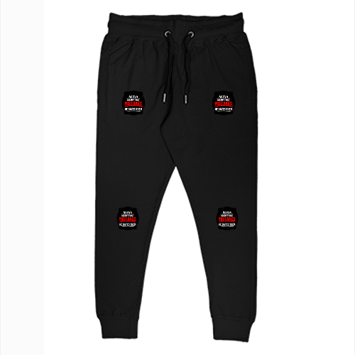 Joggers | Unisex Regular Fit | 260 GSM Fleece | Pockets & Ribbed Cuffs | Adults | Personalized | DTG | Bold Typography | Humor | Relationships | Everyday | Humorous - left pocket - Black - mockup 1